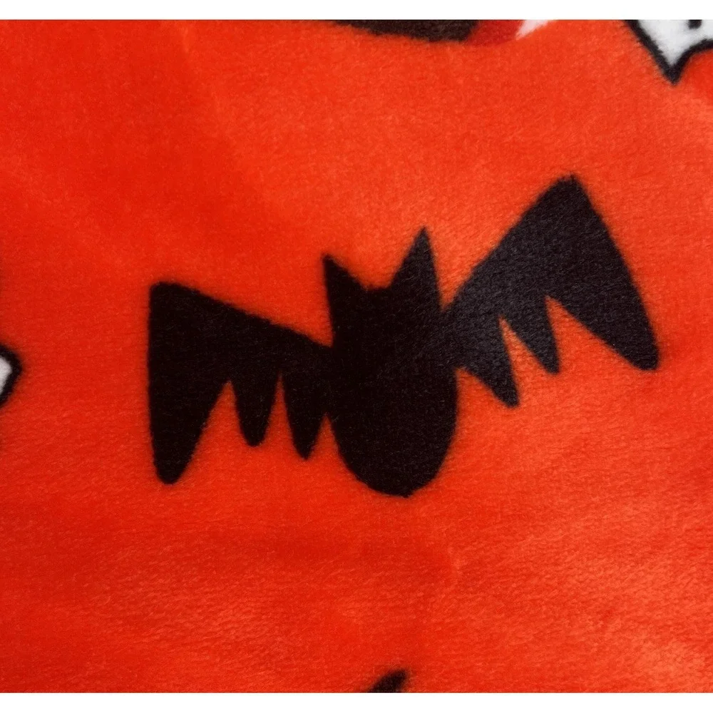 Tootsie Roll Candy Halloween Plush Throw Blanket 60 x 70 Orange/Black